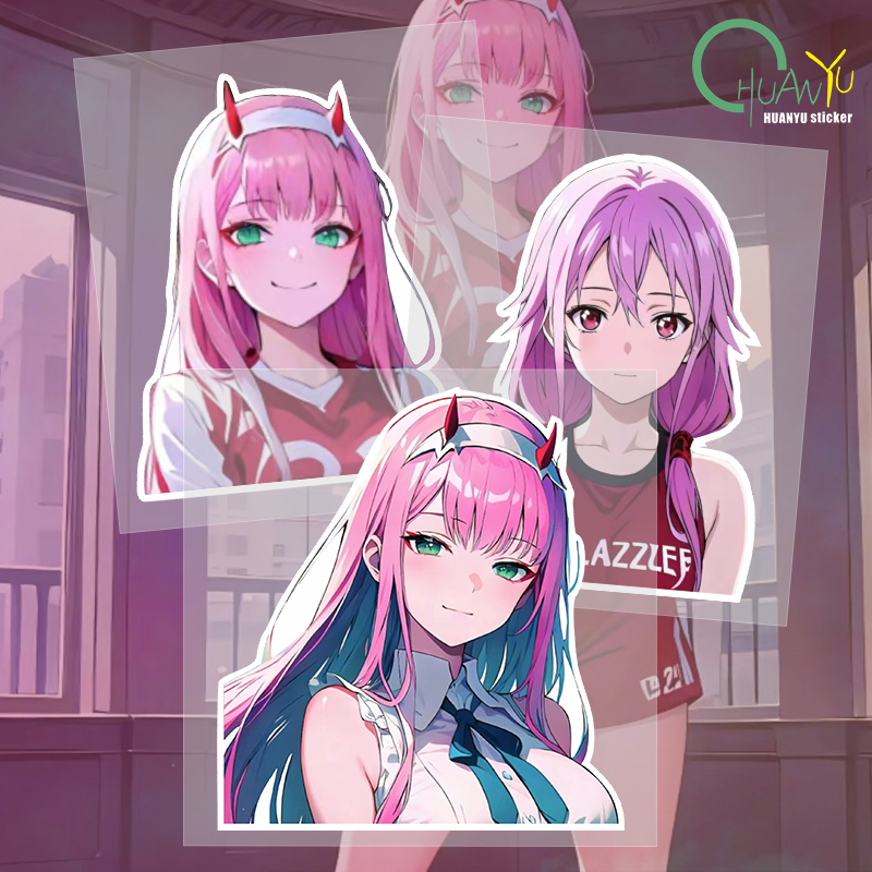 Motorcycle Gear Equipment - Creative JDM Japanese Anime Pink Girl